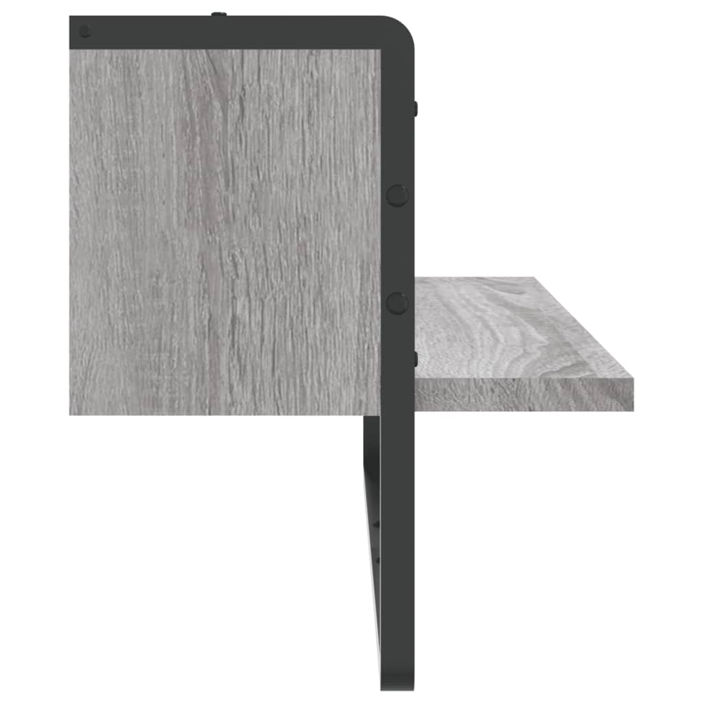 Étagère murale avec barre sonoma gris 65x25x30 cm Étagères murales & corniches vidaXL   