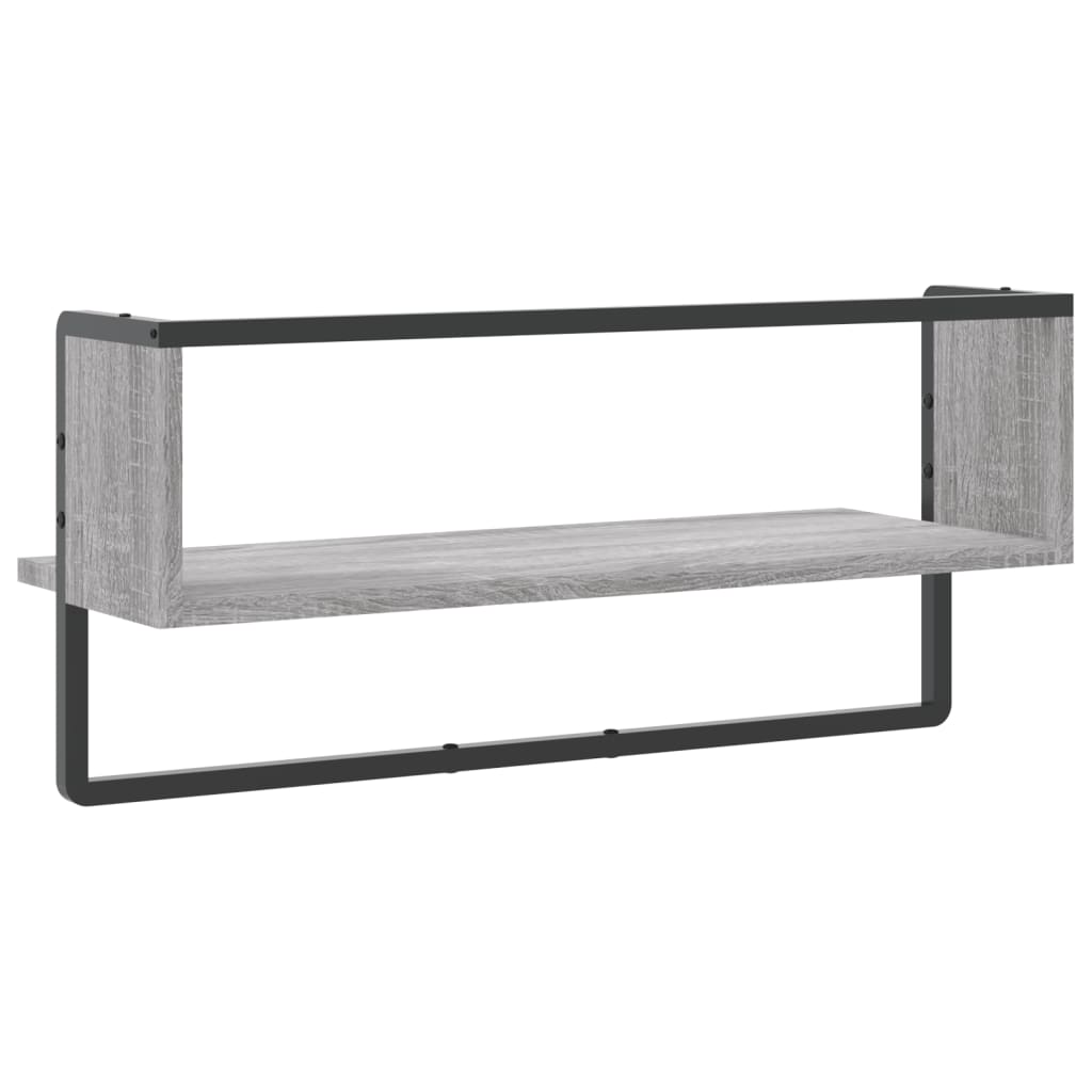 Étagère murale avec barre sonoma gris 65x25x30 cm Étagères murales & corniches vidaXL   