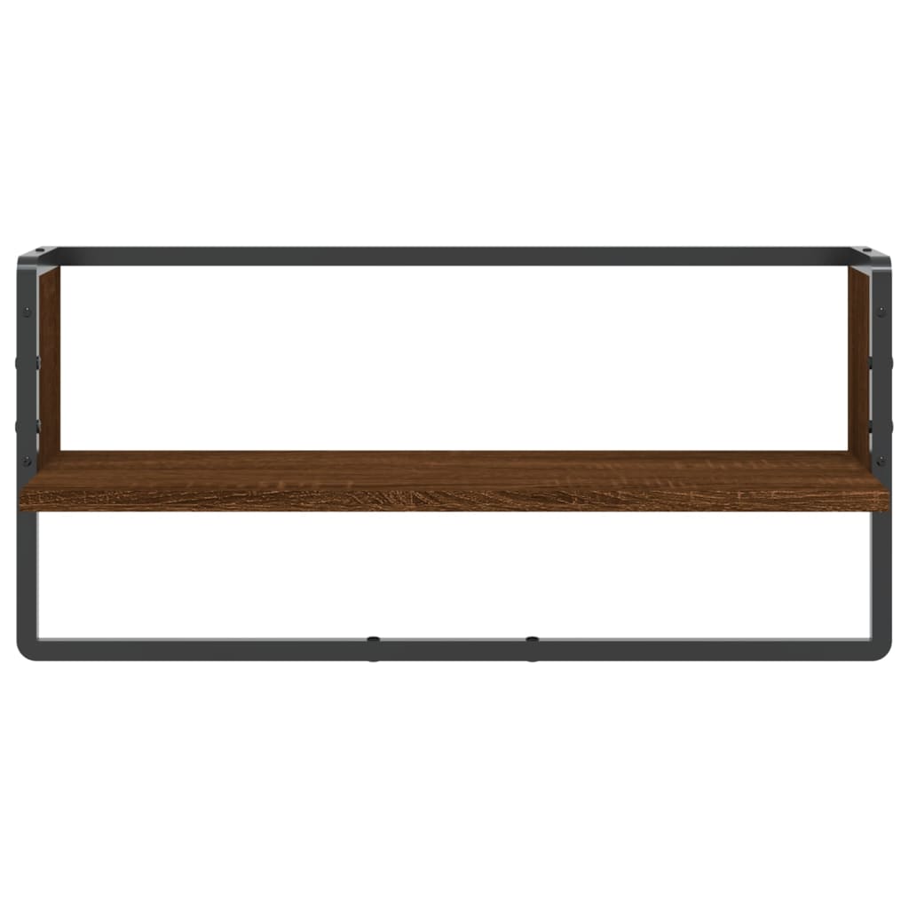 Étagère murale avec barre chêne marron 65x25x30 cm Étagères murales & corniches vidaXL   