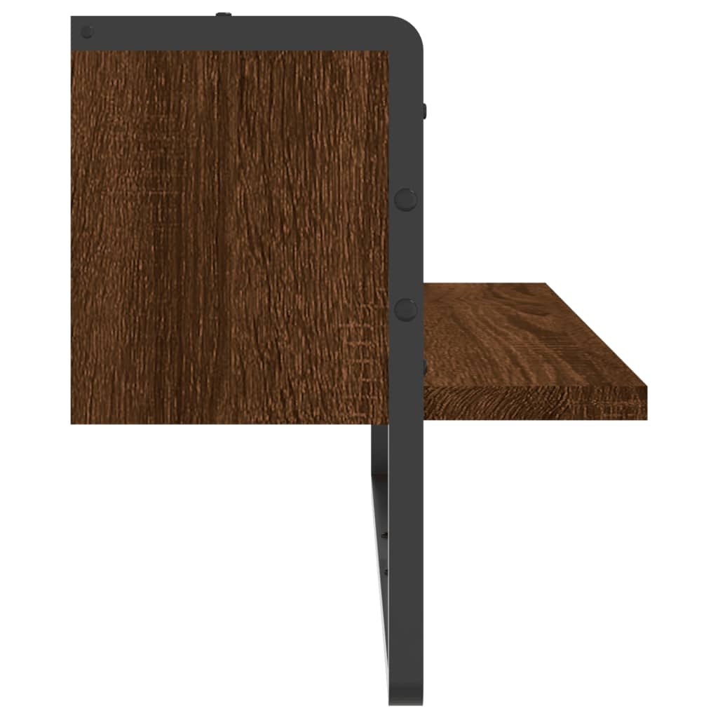 Étagère murale avec barre chêne marron 65x25x30 cm Étagères murales & corniches vidaXL   