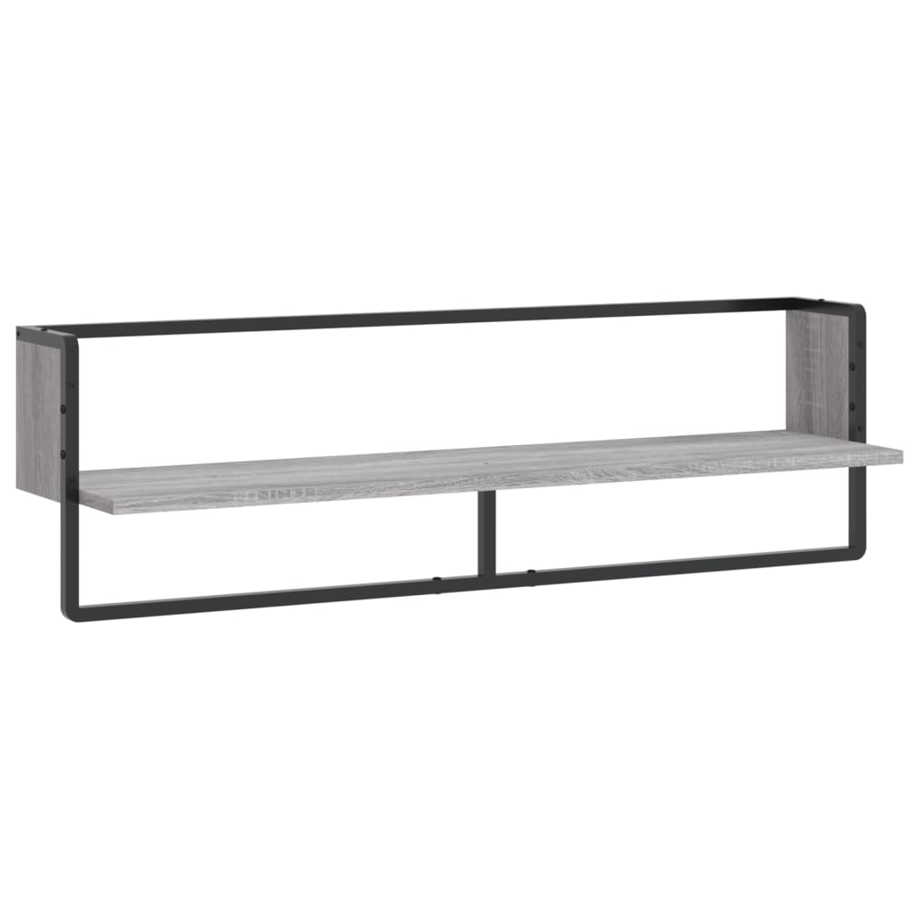 Étagère murale avec barre sonoma gris 100x25x30 cm Étagères murales & corniches vidaXL   