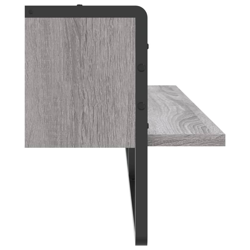 Étagère murale avec barre sonoma gris 100x25x30 cm Étagères murales & corniches vidaXL   