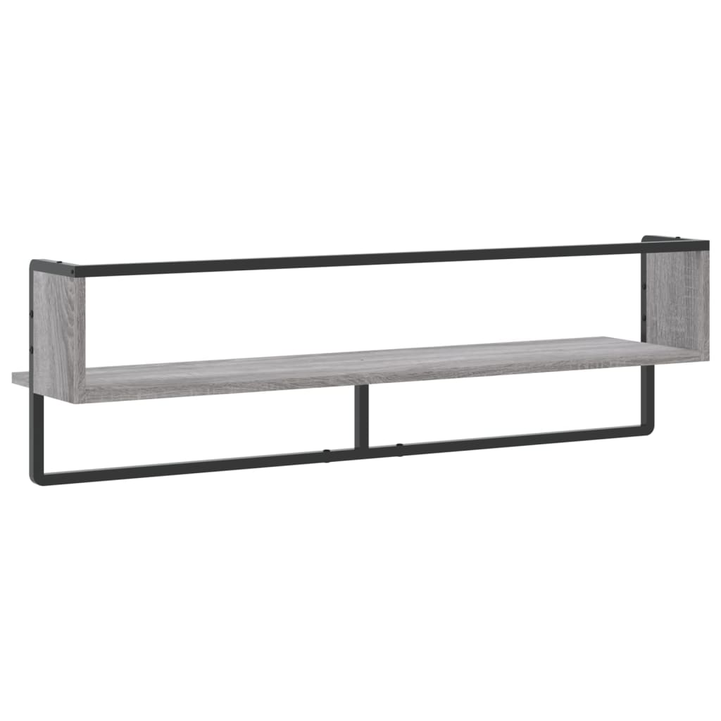 Étagère murale avec barre sonoma gris 100x25x30 cm Étagères murales & corniches vidaXL   