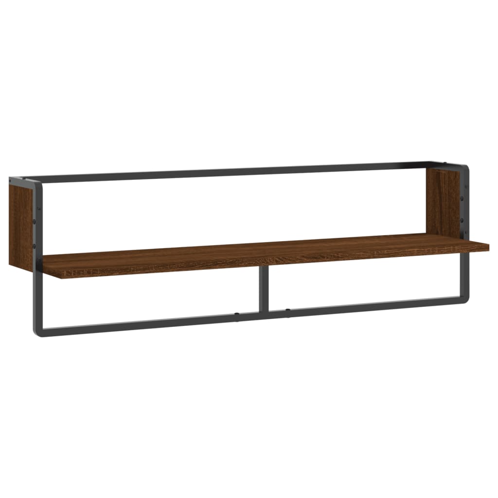 Étagère murale avec barre chêne marron 100x25x30 cm Étagères murales & corniches vidaXL   