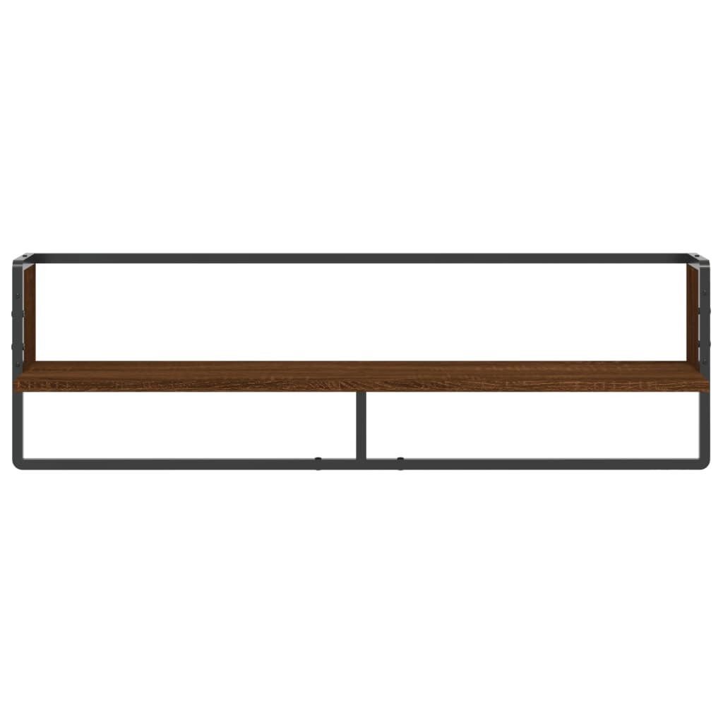 Étagère murale avec barre chêne marron 100x25x30 cm Étagères murales & corniches vidaXL   