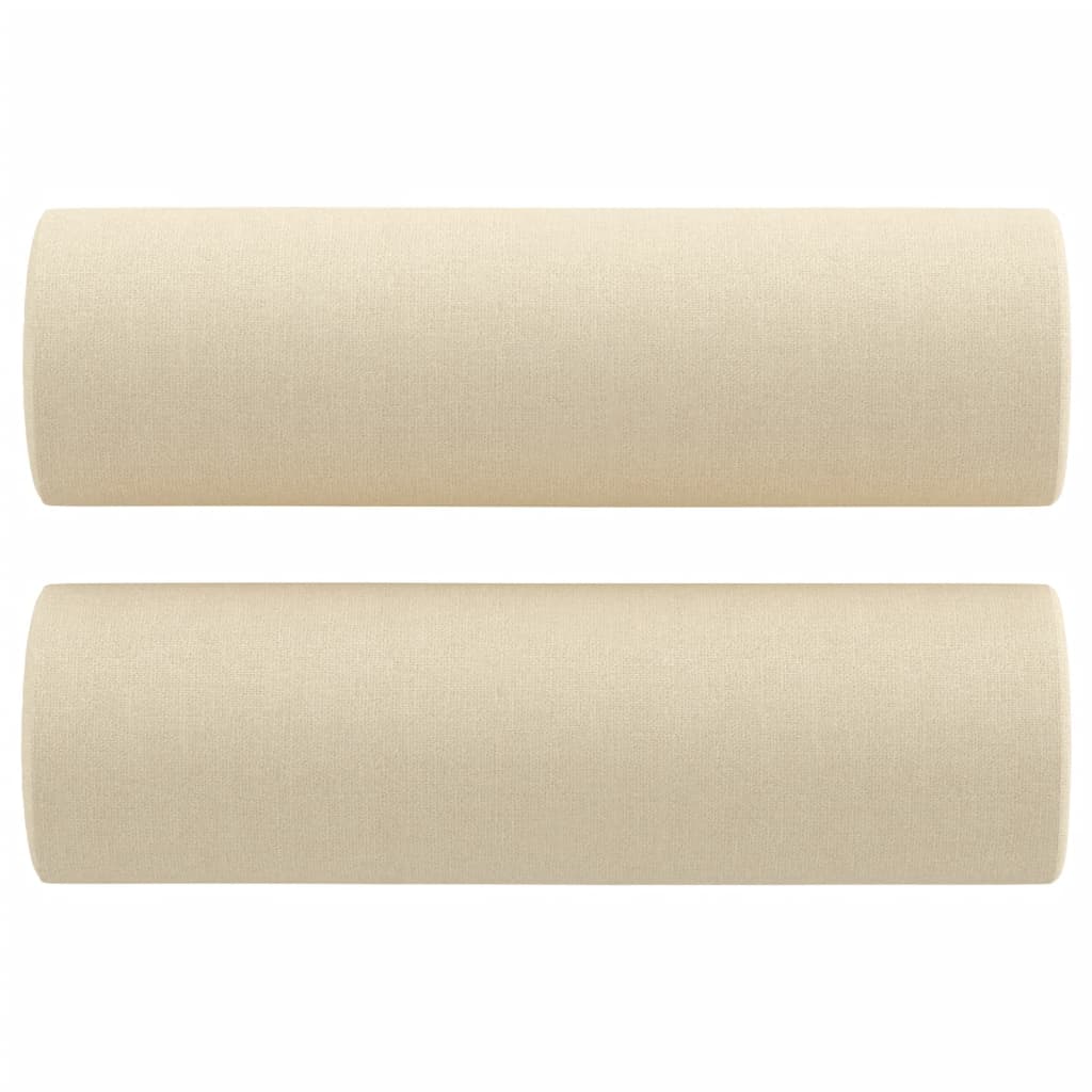 Canapé 2 places avec oreillers décoratifs crème 120 cm tissu Canapés vidaXL   