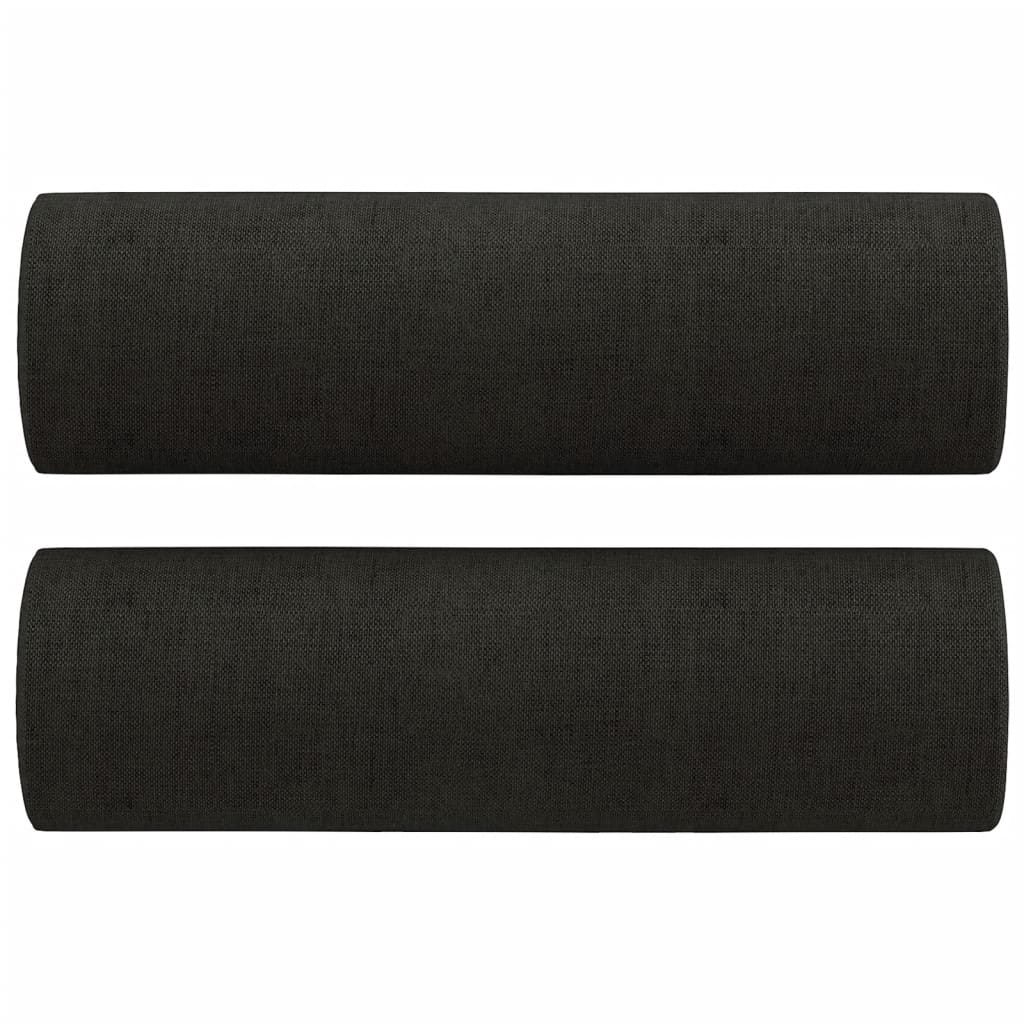 Canapé 2 places avec oreillers décoratifs noir 120 cm tissu Canapés vidaXL   