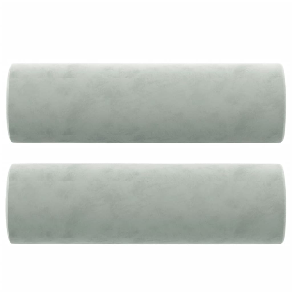 Canapé 2 places avec oreillers gris clair 120 cm velours Canapés vidaXL   