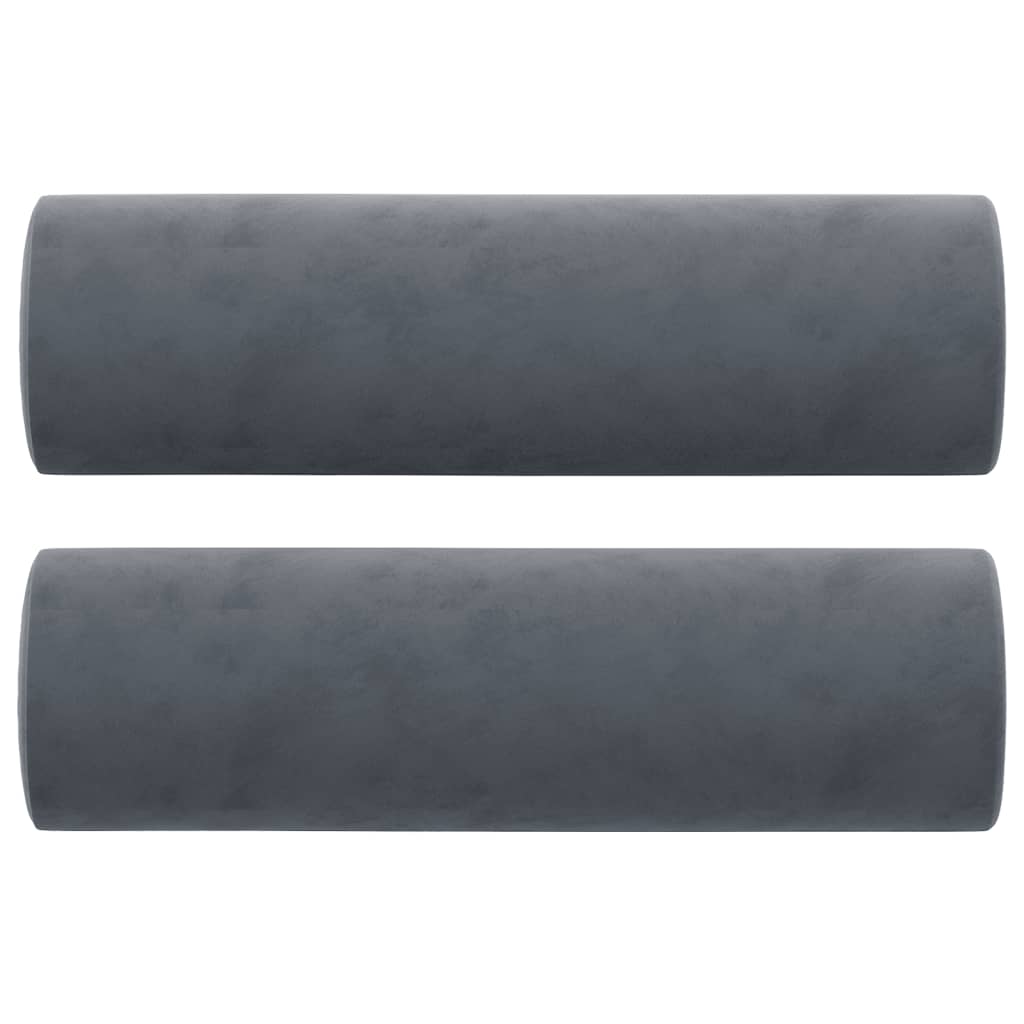 Canapé 2 places avec oreillers gris foncé 120 cm velours Canapés vidaXL   