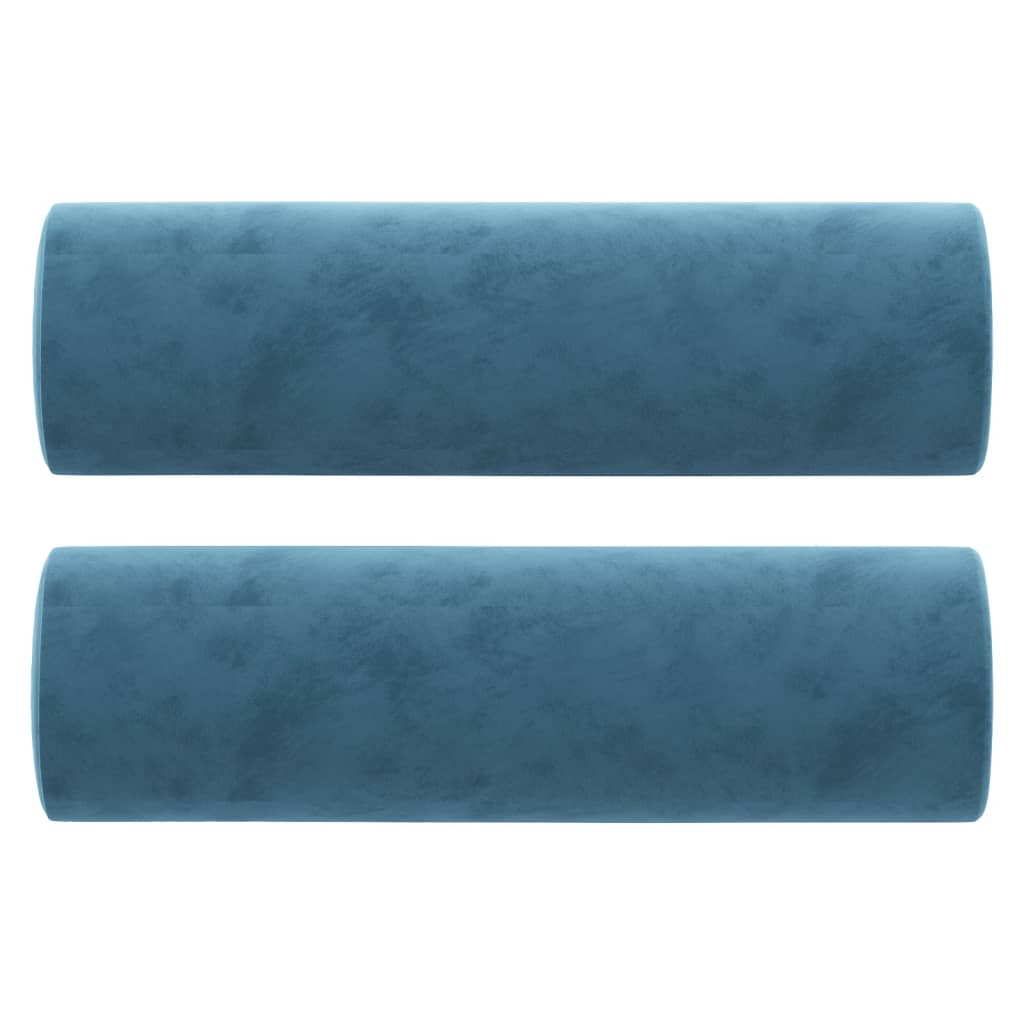 Canapé 2 places avec oreillers décoratifs bleu 120 cm velours Canapés vidaXL   