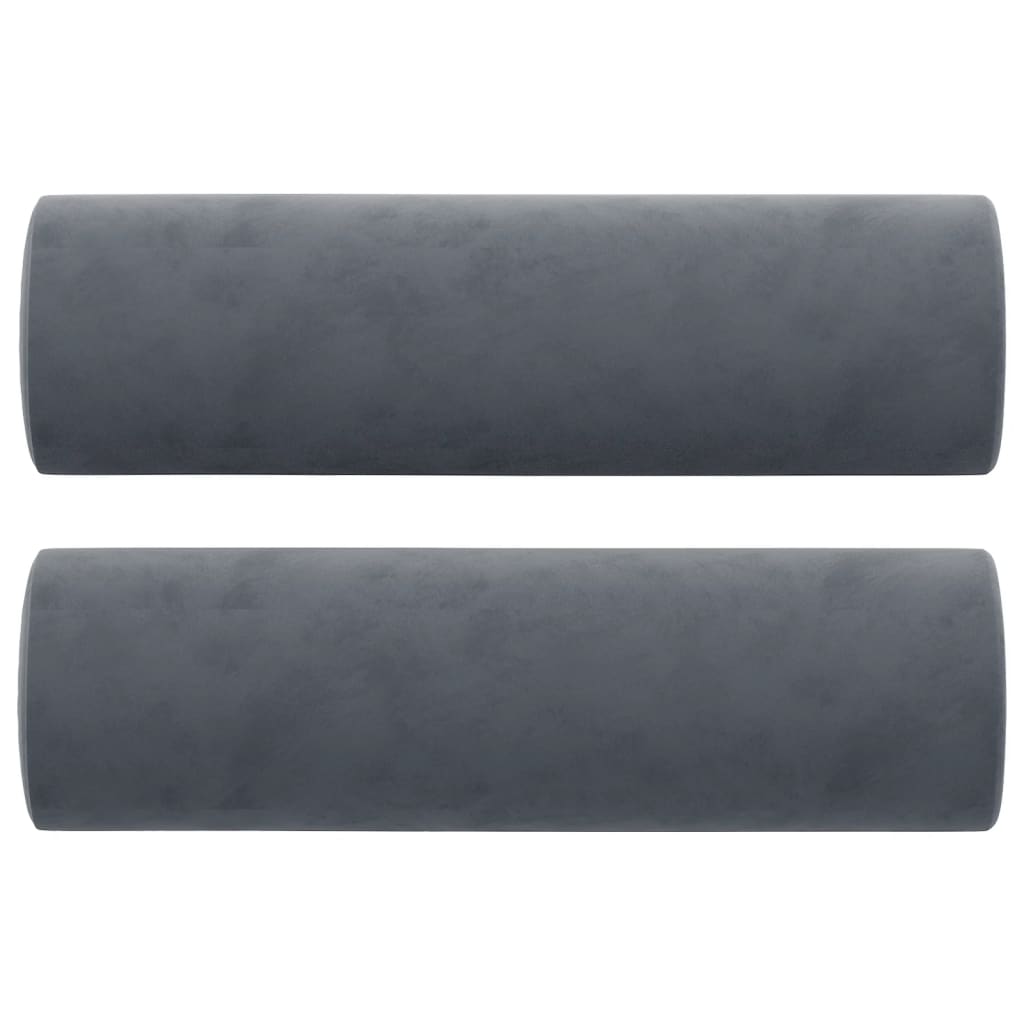 Canapé 2 places avec oreillers gris foncé 140 cm velours Canapés vidaXL   