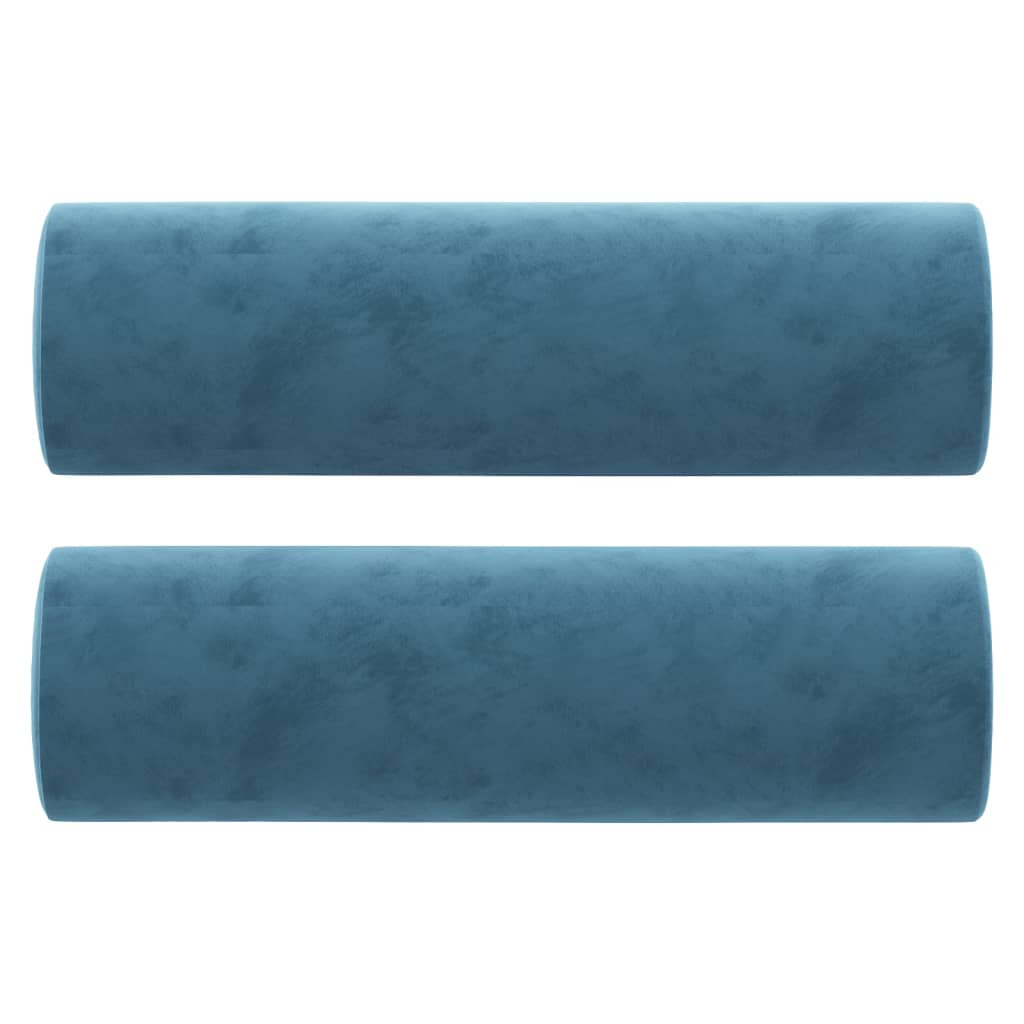 Canapé 3 places avec oreillers décoratifs bleu 180 cm velours Canapés vidaXL