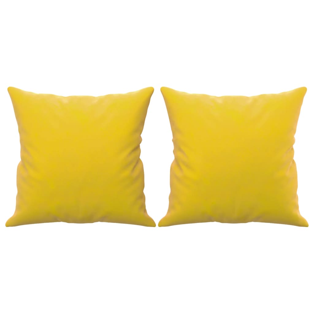 Canapé 2 places avec oreillers décoratifs jaune 120 cm velours Canapés vidaXL   