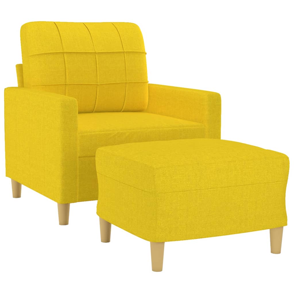 Fauteuil avec repose-pied Jaune clair 60 cm Tissu Canapés vidaXL   