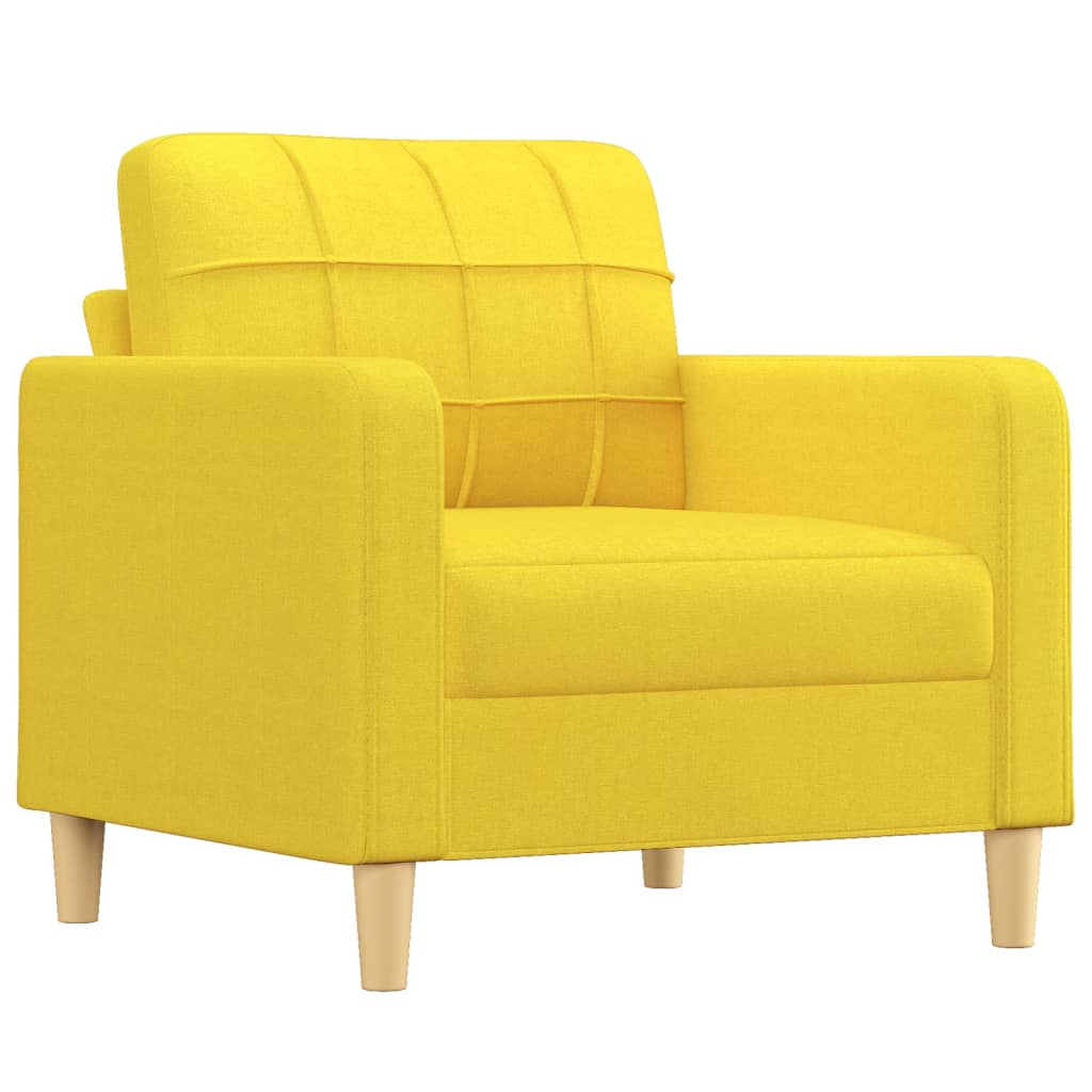 Fauteuil avec repose-pied Jaune clair 60 cm Tissu Canapés vidaXL   