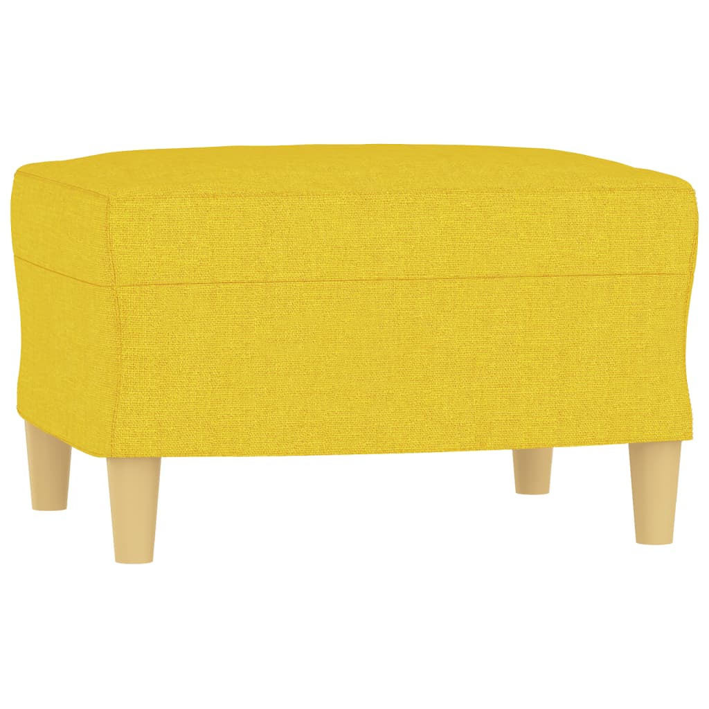 Canapé à 3 places avec repose-pieds Jaune clair 180 cm Tissu Canapés vidaXL   