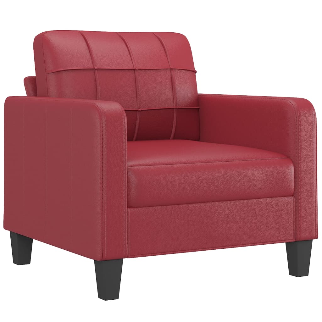 Fauteuil avec repose-pied Rouge bordeaux 60 cm Similicuir Canapés vidaXL   