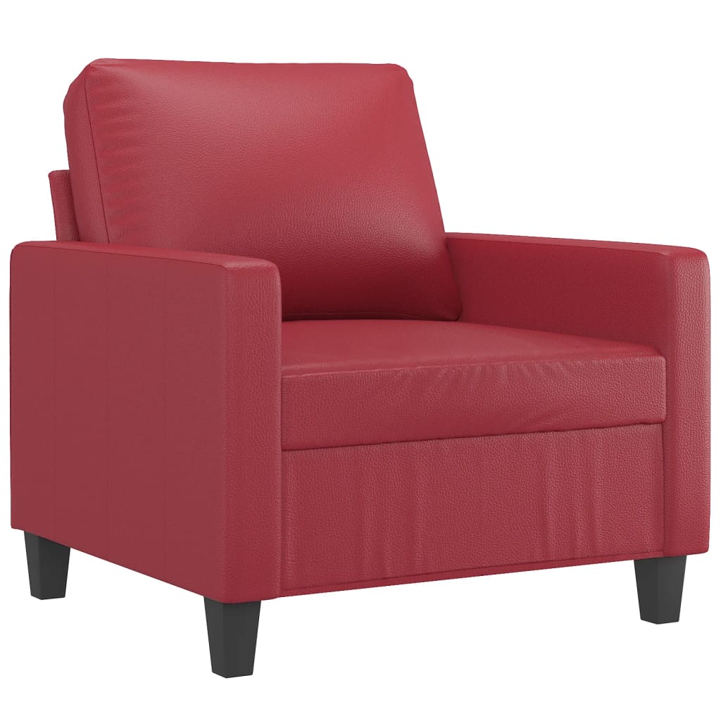 Fauteuil avec repose-pied Rouge bordeaux 60 cm Similicuir Canapés vidaXL   