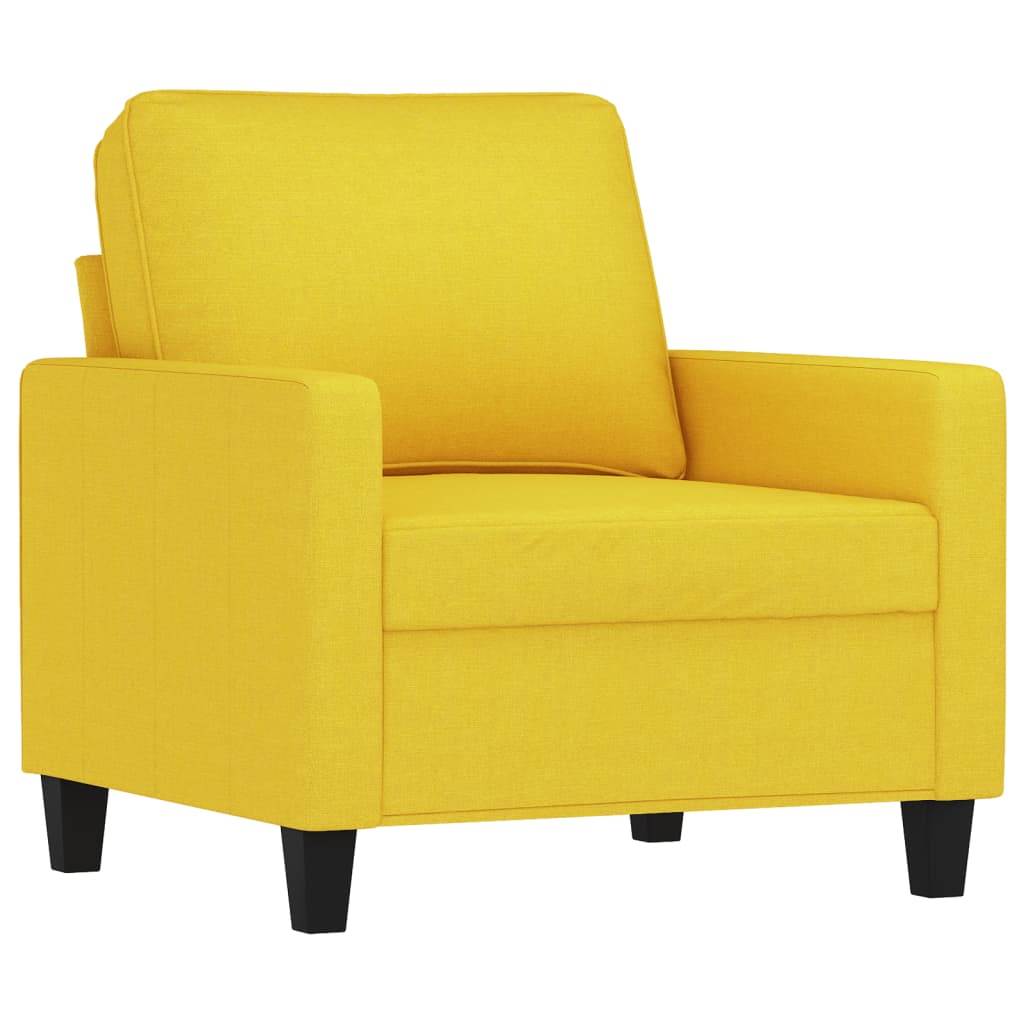 Fauteuil avec repose-pied Jaune clair 60 cm Tissu Canapés vidaXL   