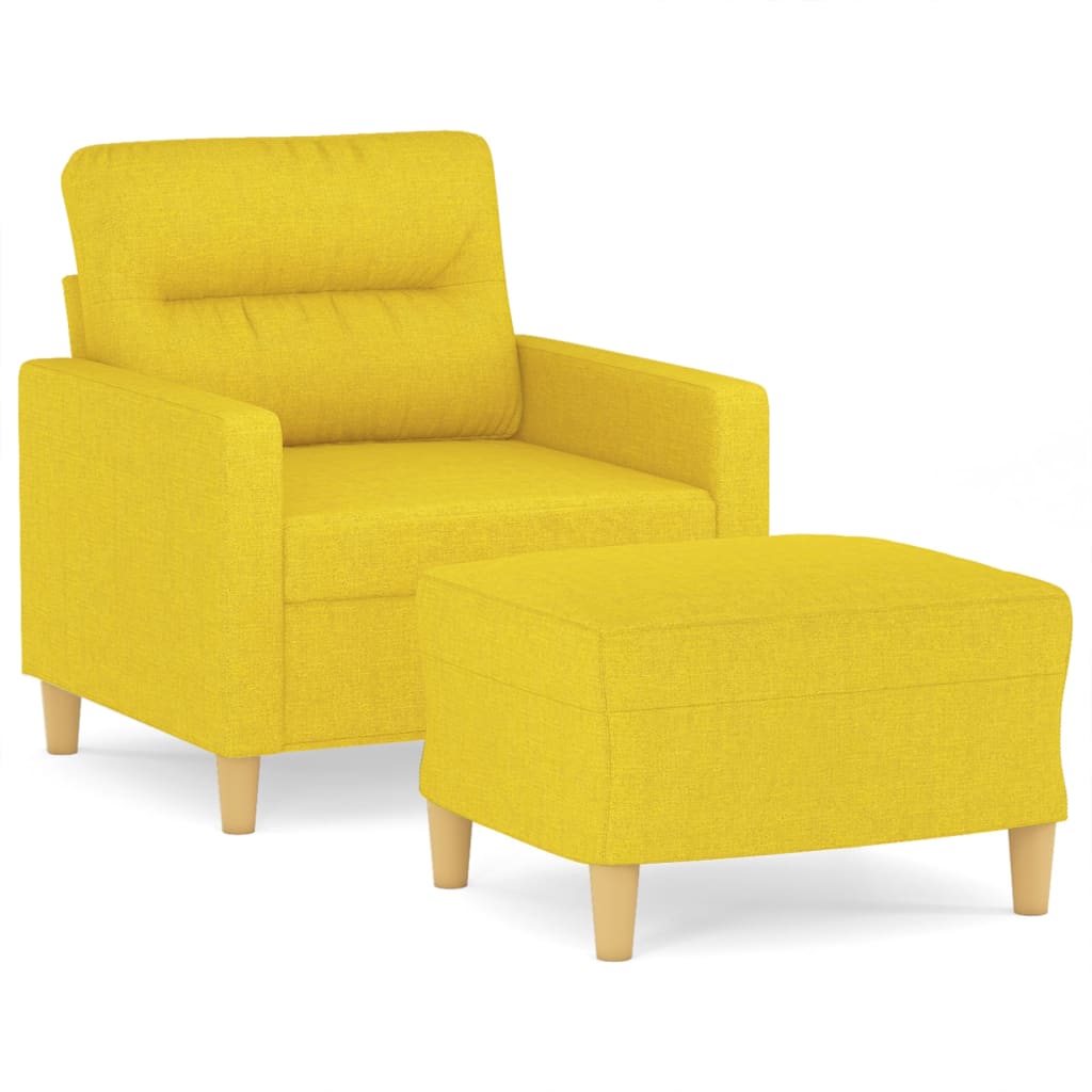 Fauteuil avec repose-pied Jaune clair 60 cm Tissu Canapés vidaXL   