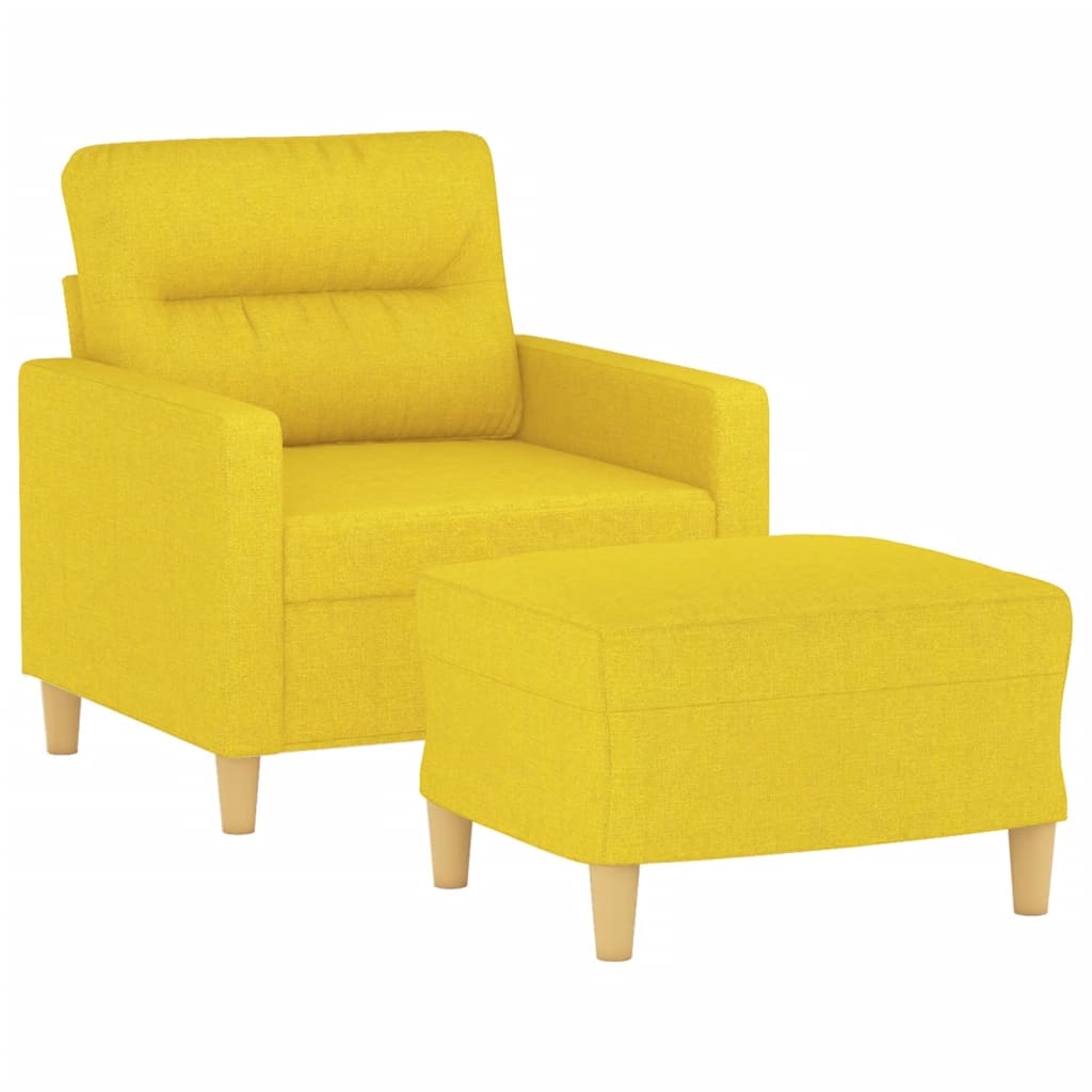 Fauteuil avec repose-pied Jaune clair 60 cm Tissu Canapés vidaXL   