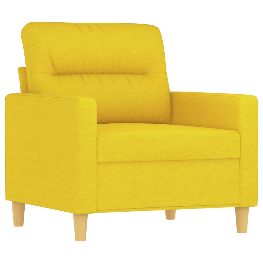 Fauteuil avec repose-pied Jaune clair 60 cm Tissu Canapés vidaXL   