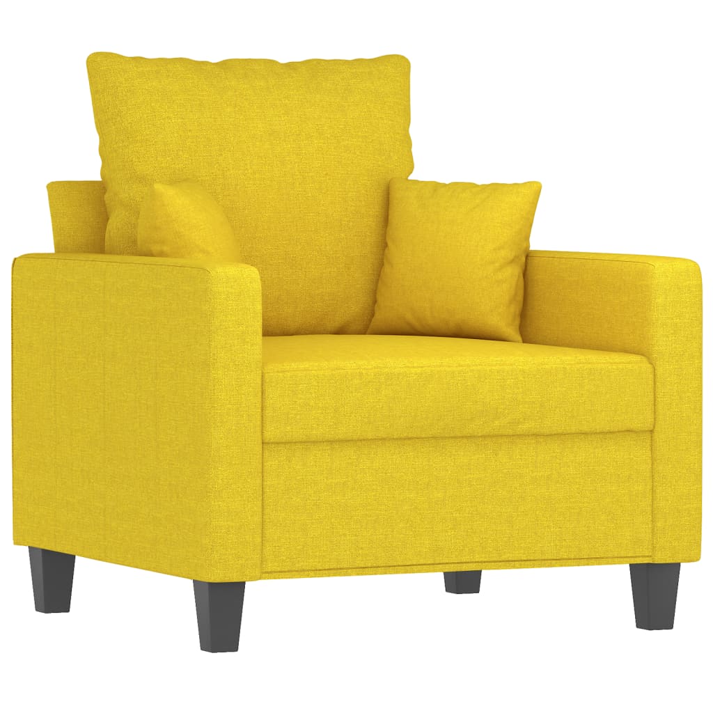 Fauteuil avec repose-pied Jaune clair 60 cm Tissu Canapés vidaXL   