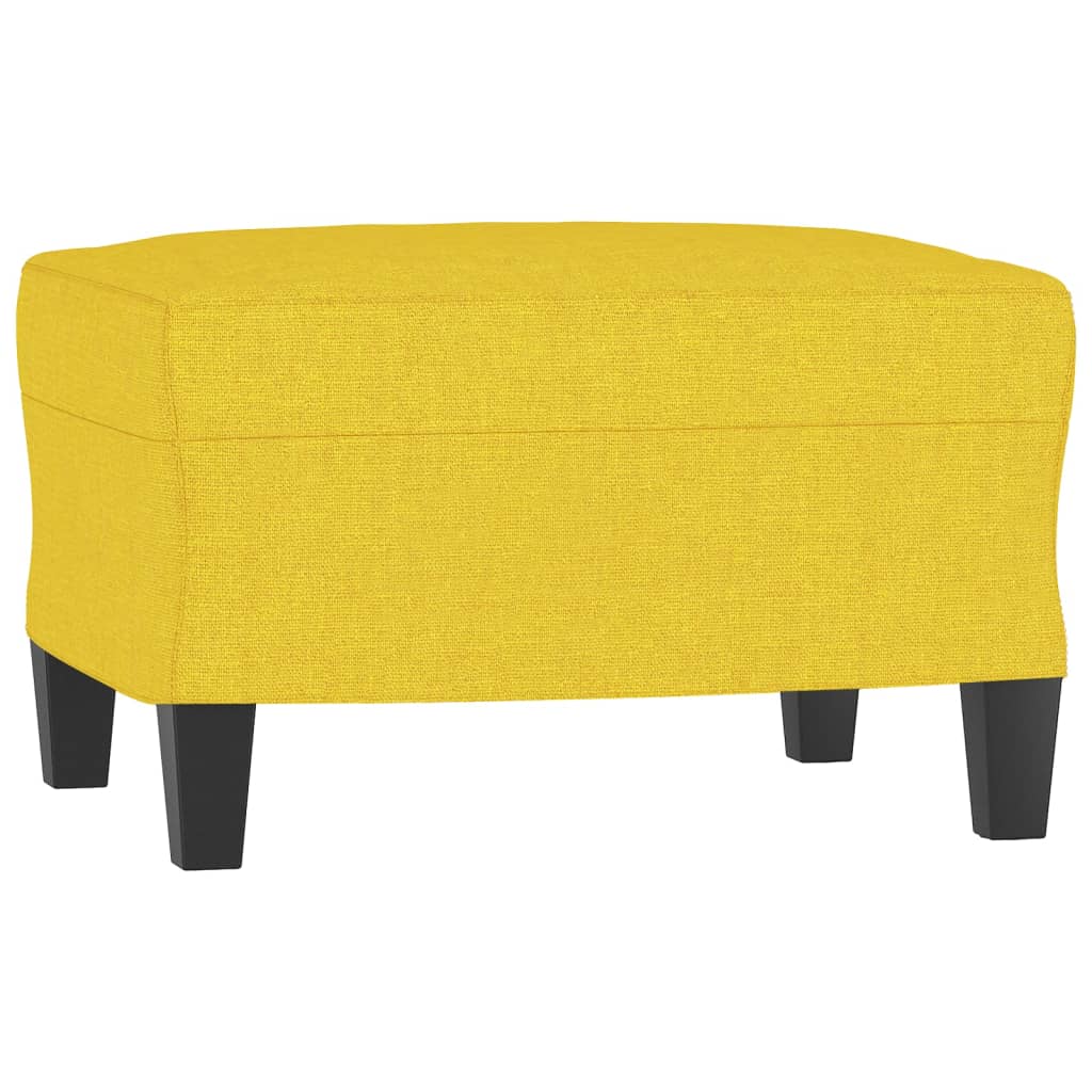 Canapé à 3 places avec repose-pieds Jaune clair 180 cm Tissu Canapés vidaXL   