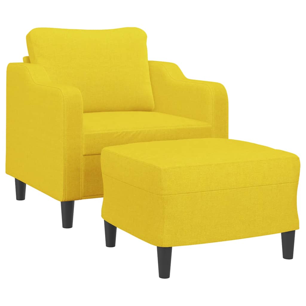 Fauteuil avec repose-pied Jaune clair 60 cm Tissu Canapés vidaXL   