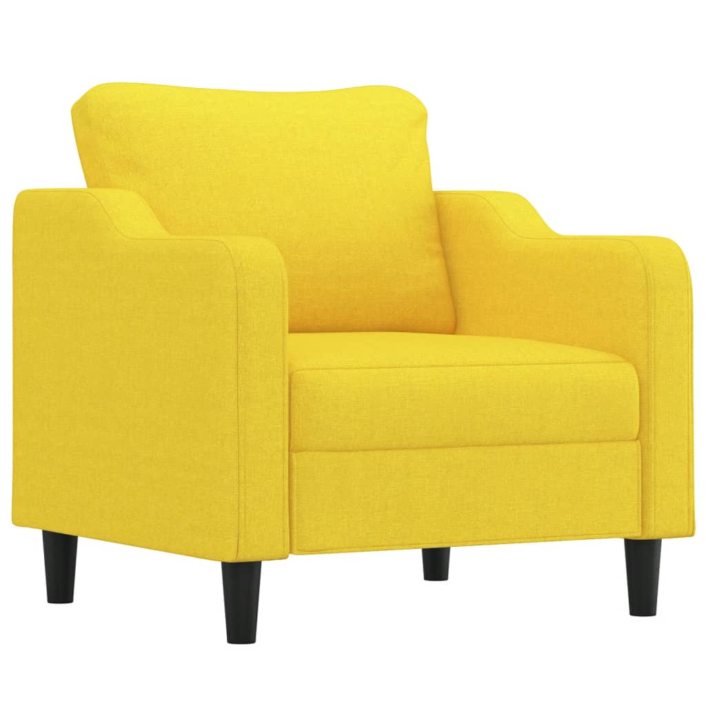 Fauteuil avec repose-pied Jaune clair 60 cm Tissu Canapés vidaXL   