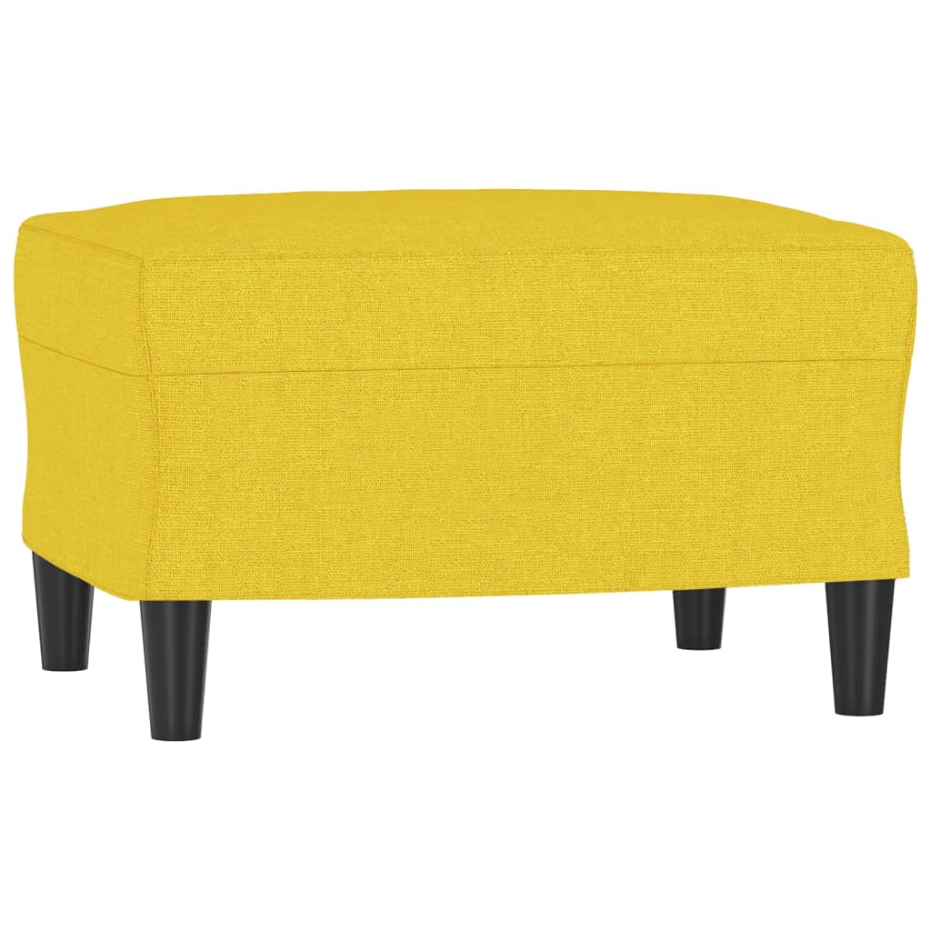 Canapé à 3 places avec repose-pieds Jaune clair 180 cm Tissu Canapés vidaXL   