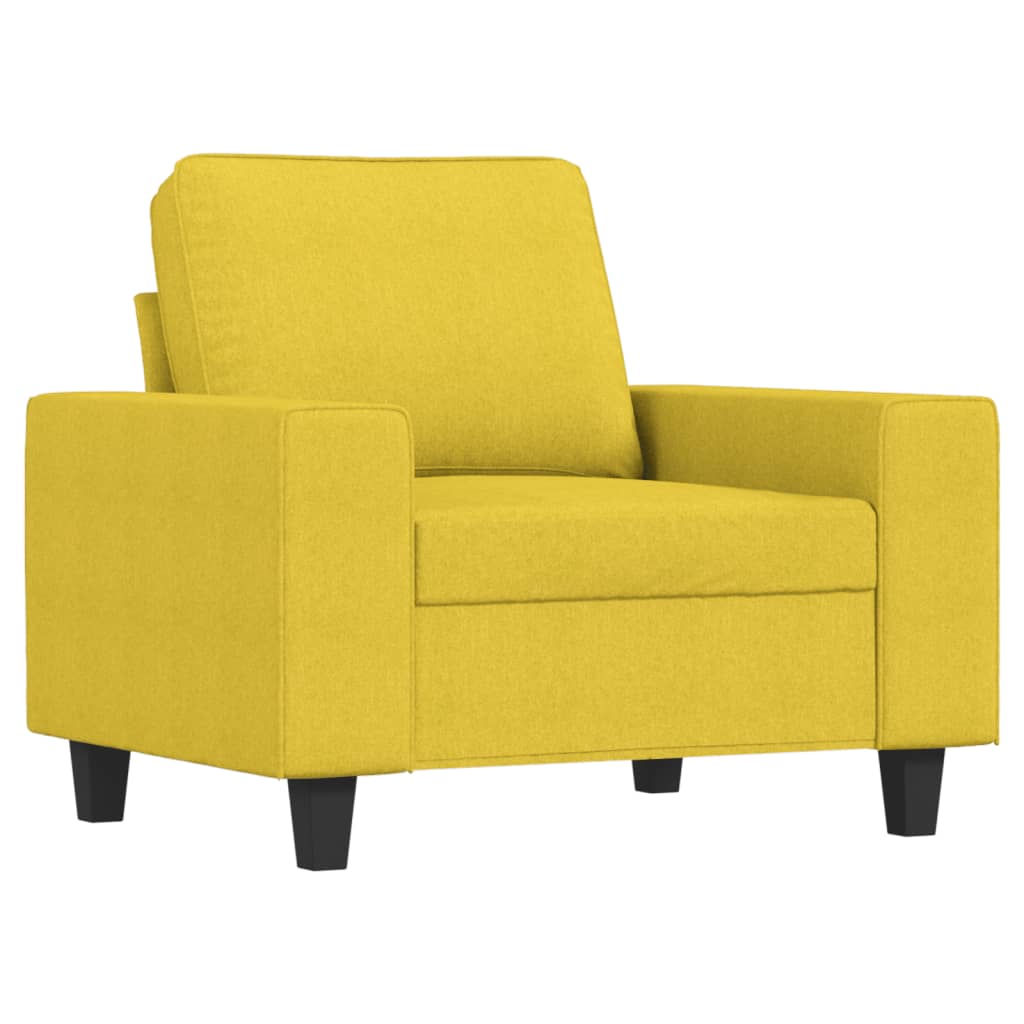 Fauteuil avec repose-pied Jaune clair 60 cm Tissu Canapés vidaXL   