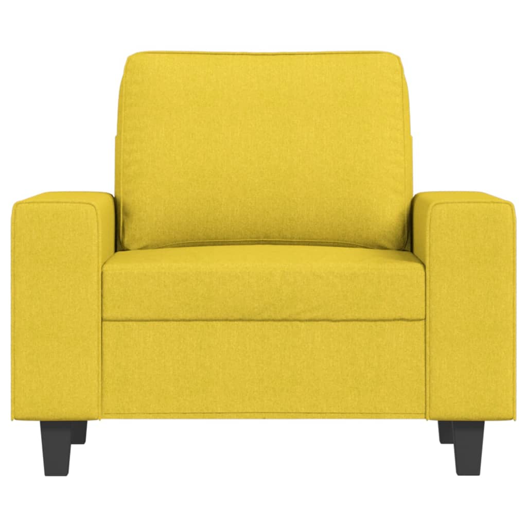 Fauteuil avec repose-pied Jaune clair 60 cm Tissu Canapés vidaXL   