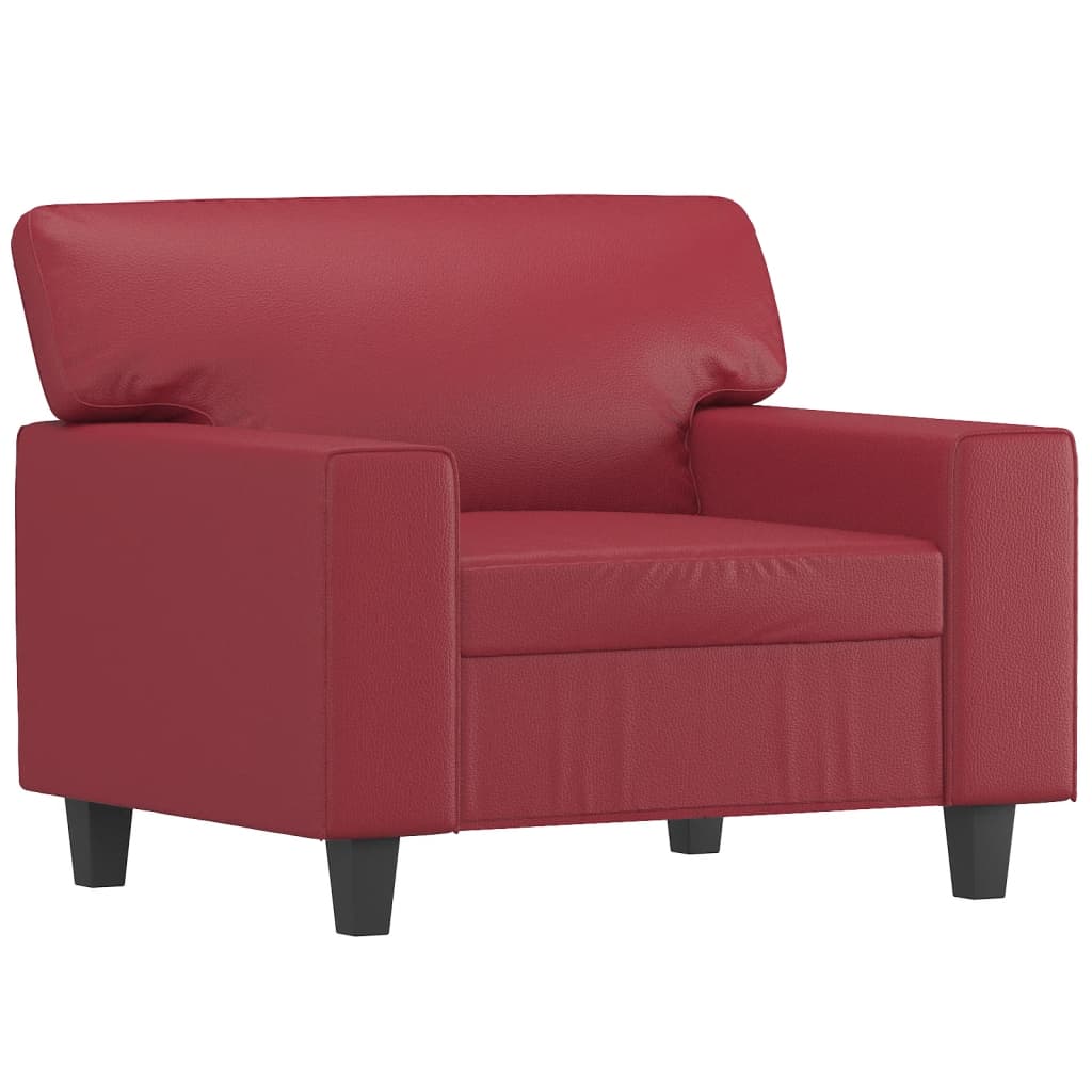 Fauteuil avec repose-pied Rouge bordeaux 60 cm Similicuir Canapés vidaXL   