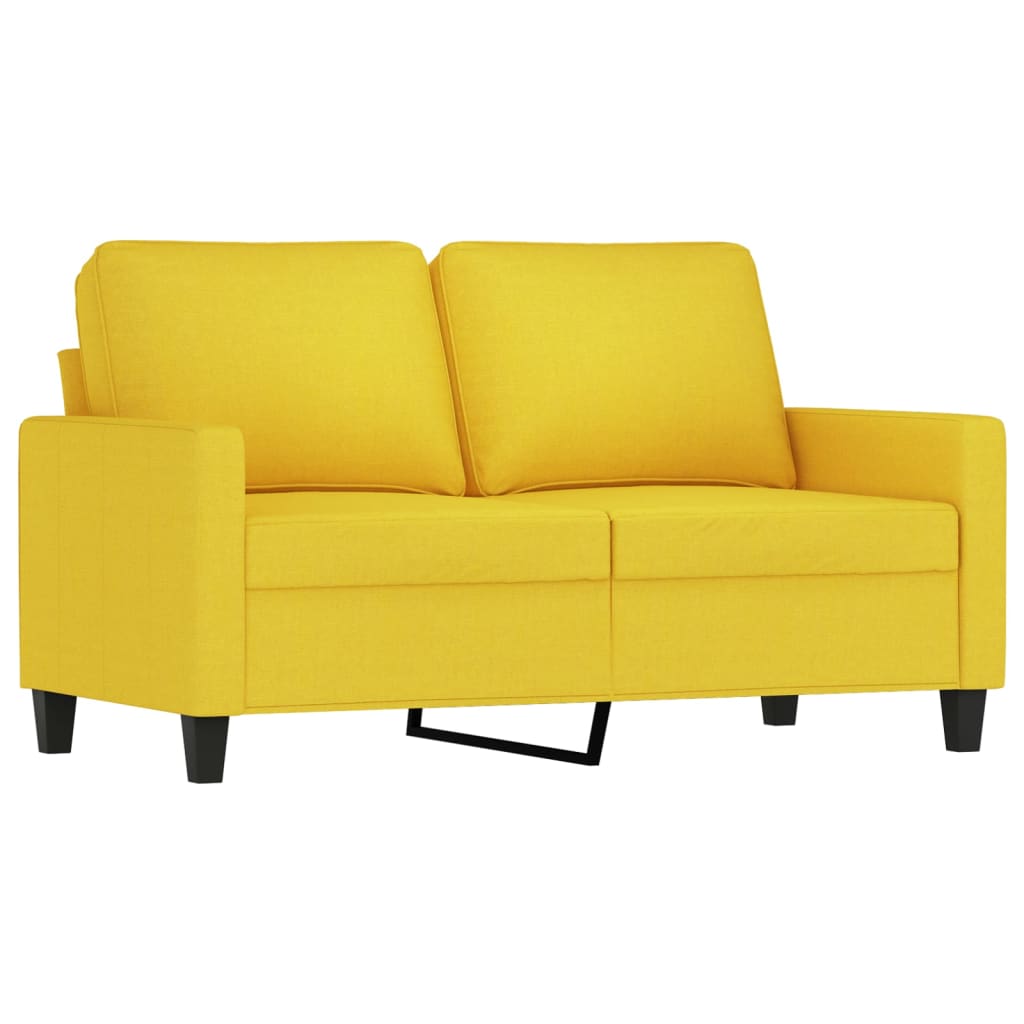 Ensemble de canapés 3 pcs avec coussins Jaune clair Tissu Canapés vidaXL   