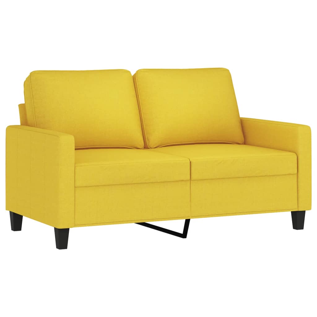 Ensemble de canapés 2 pcs avec coussins Jaune clair Tissu Canapés vidaXL   