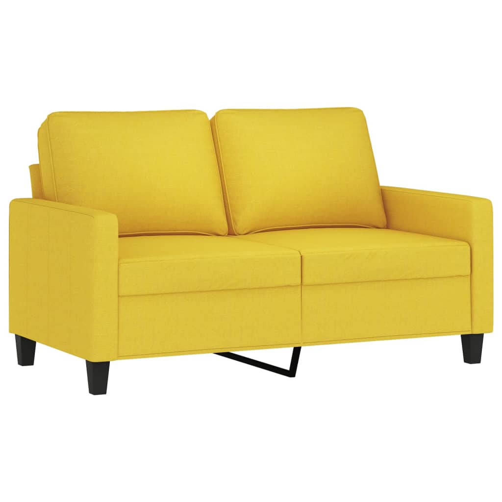 Ensemble de canapés 3 pcs avec coussins Jaune clair Tissu Canapés vidaXL   