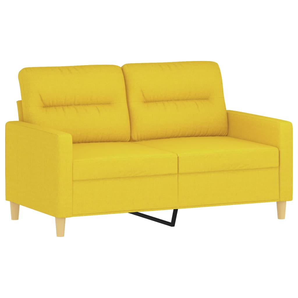 Ensemble de canapés 2 pcs avec coussins Jaune clair Tissu Canapés vidaXL   