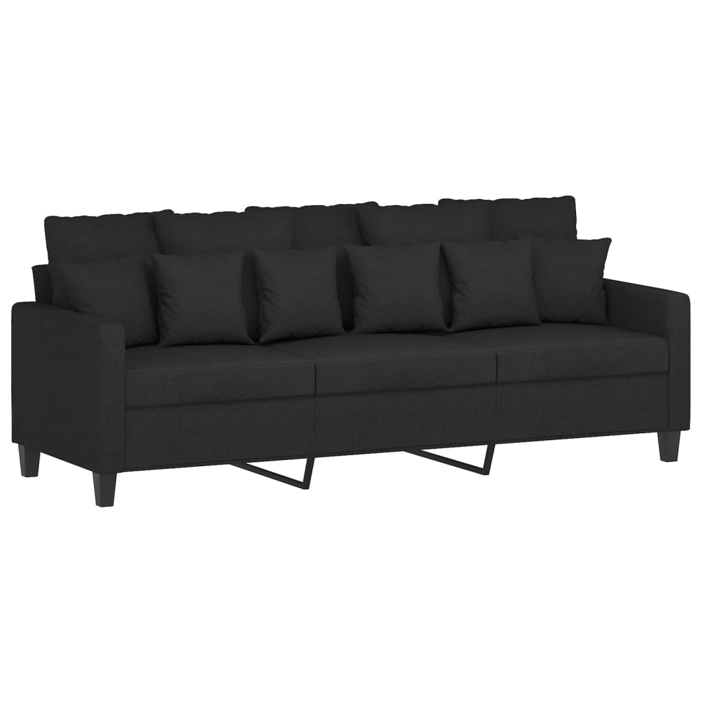 Ensemble de canapés 3 pcs avec coussins noir tissu Canapés vidaXL   