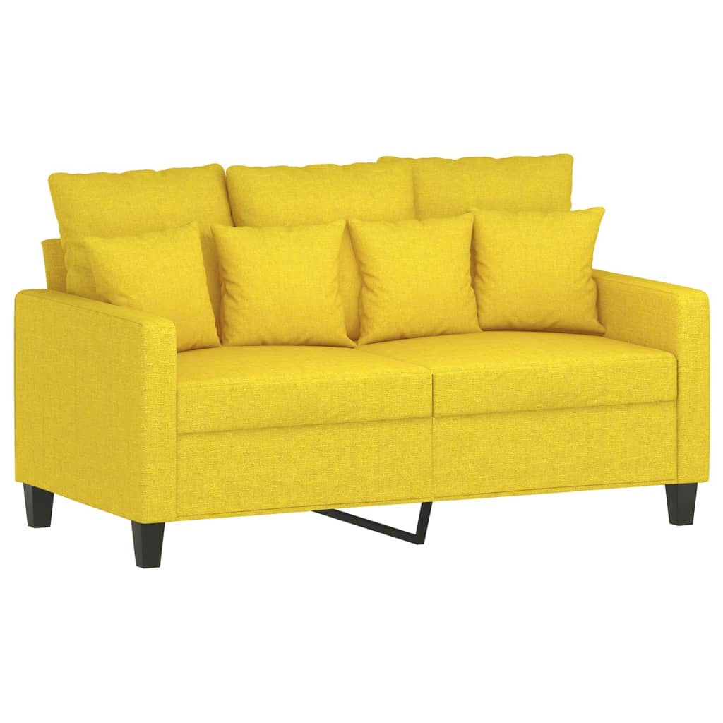 Ensemble de canapés 3 pcs avec coussins jaune clair tissu Canapés vidaXL   