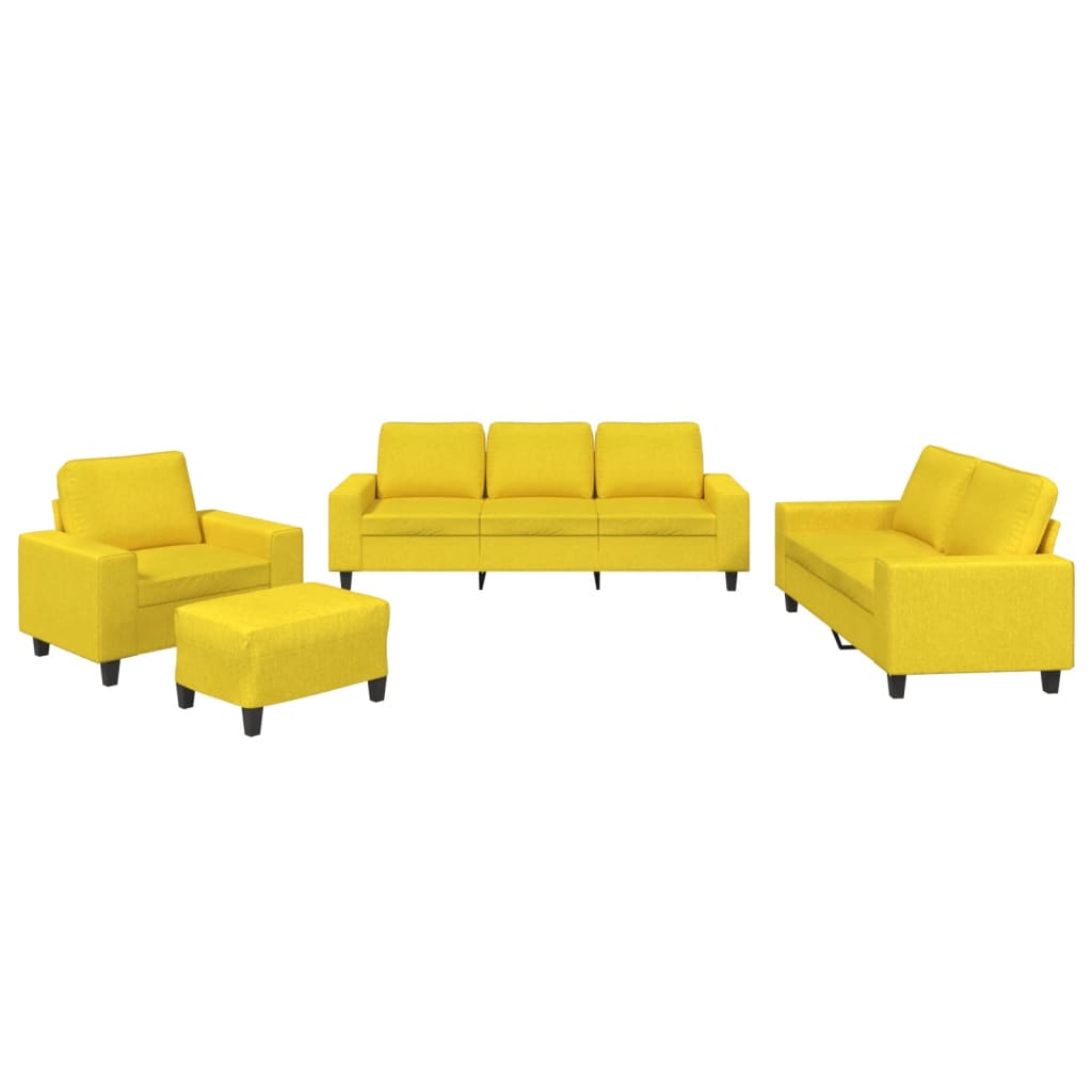 Ensemble de canapés 4 pcs jaune clair tissu Canapés vidaXL   