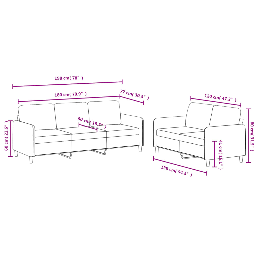 Ensemble de canapés 2 pcs vert foncé velours Canapés vidaXL