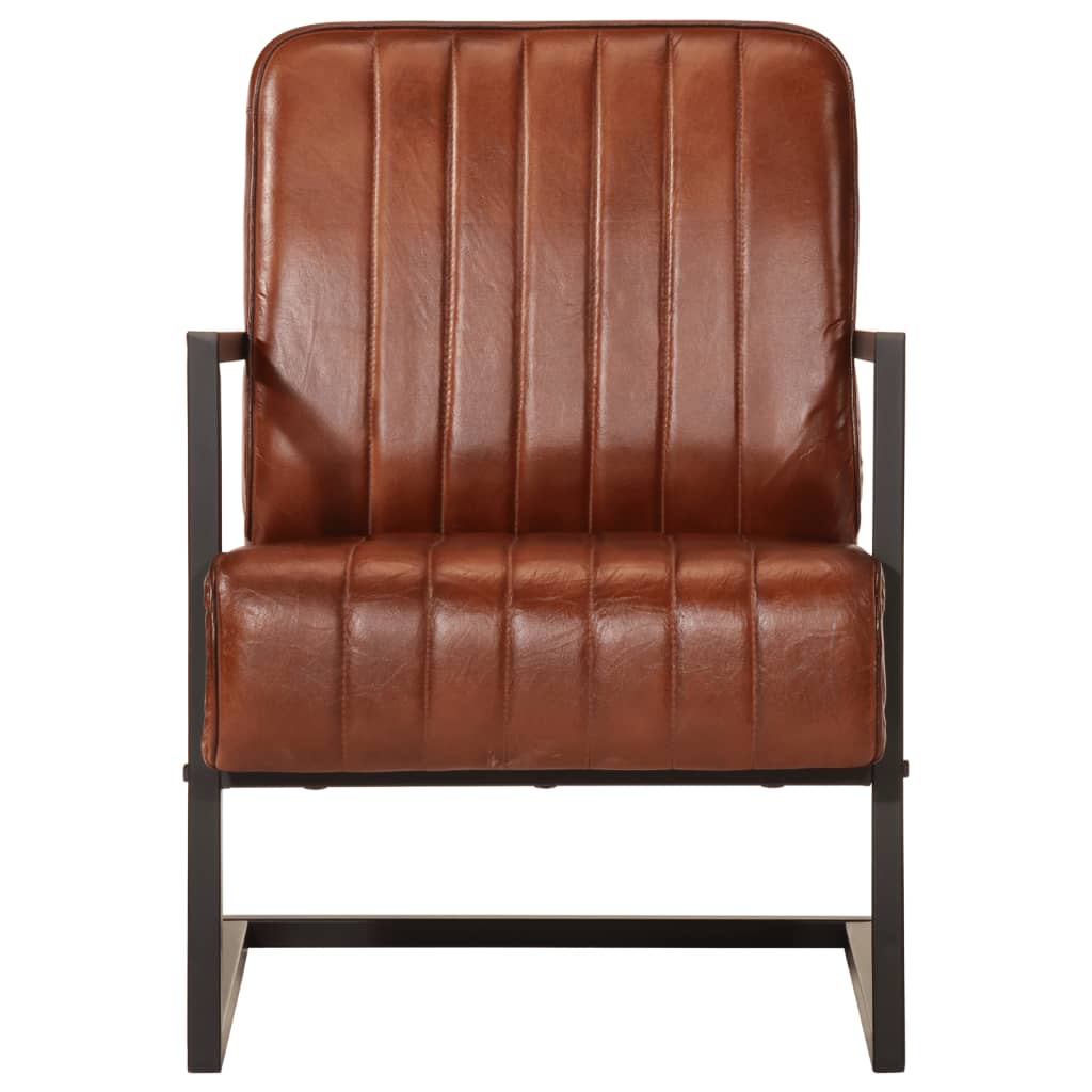 Fauteuil marron cuir véritable - Xios Store SNC