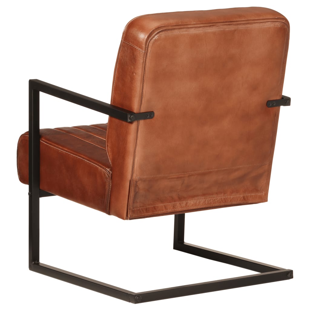 Fauteuil marron cuir véritable - Xios Store SNC