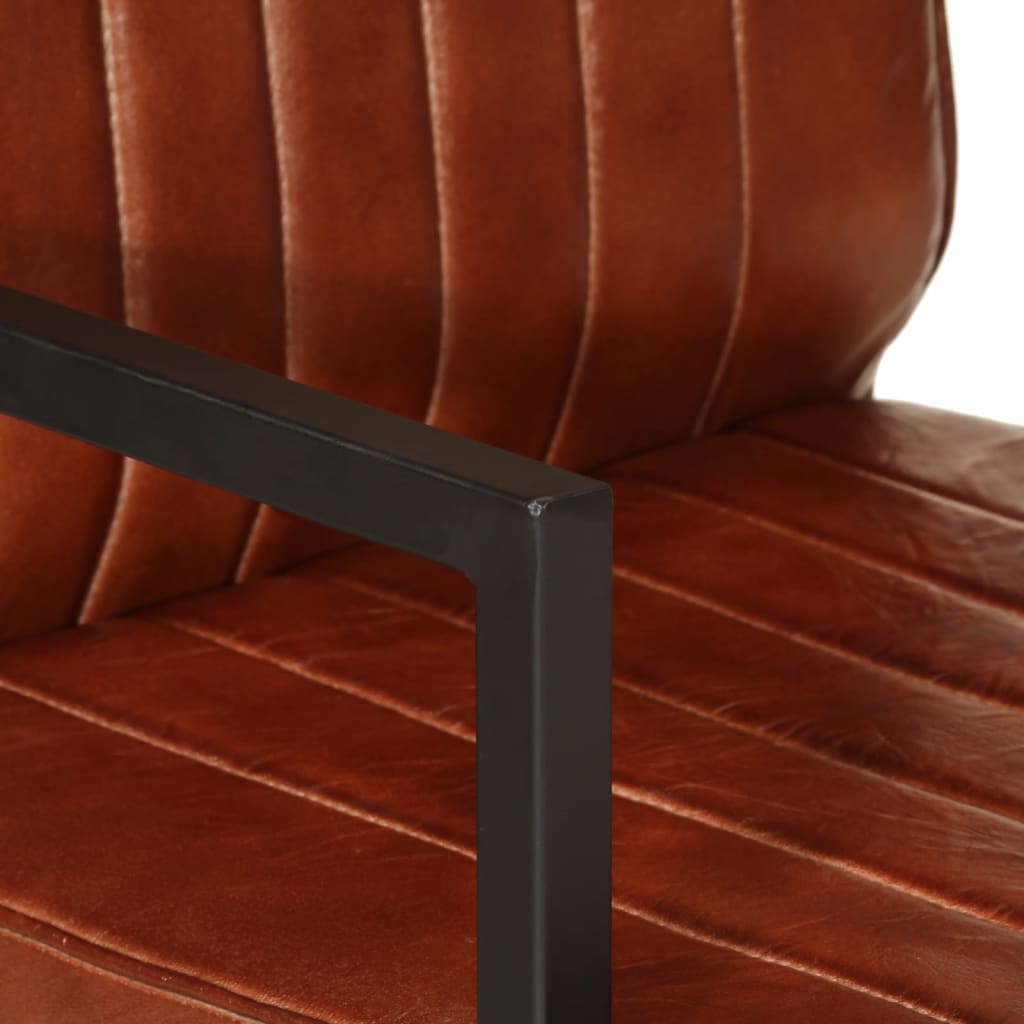 Fauteuil marron cuir véritable - Xios Store SNC