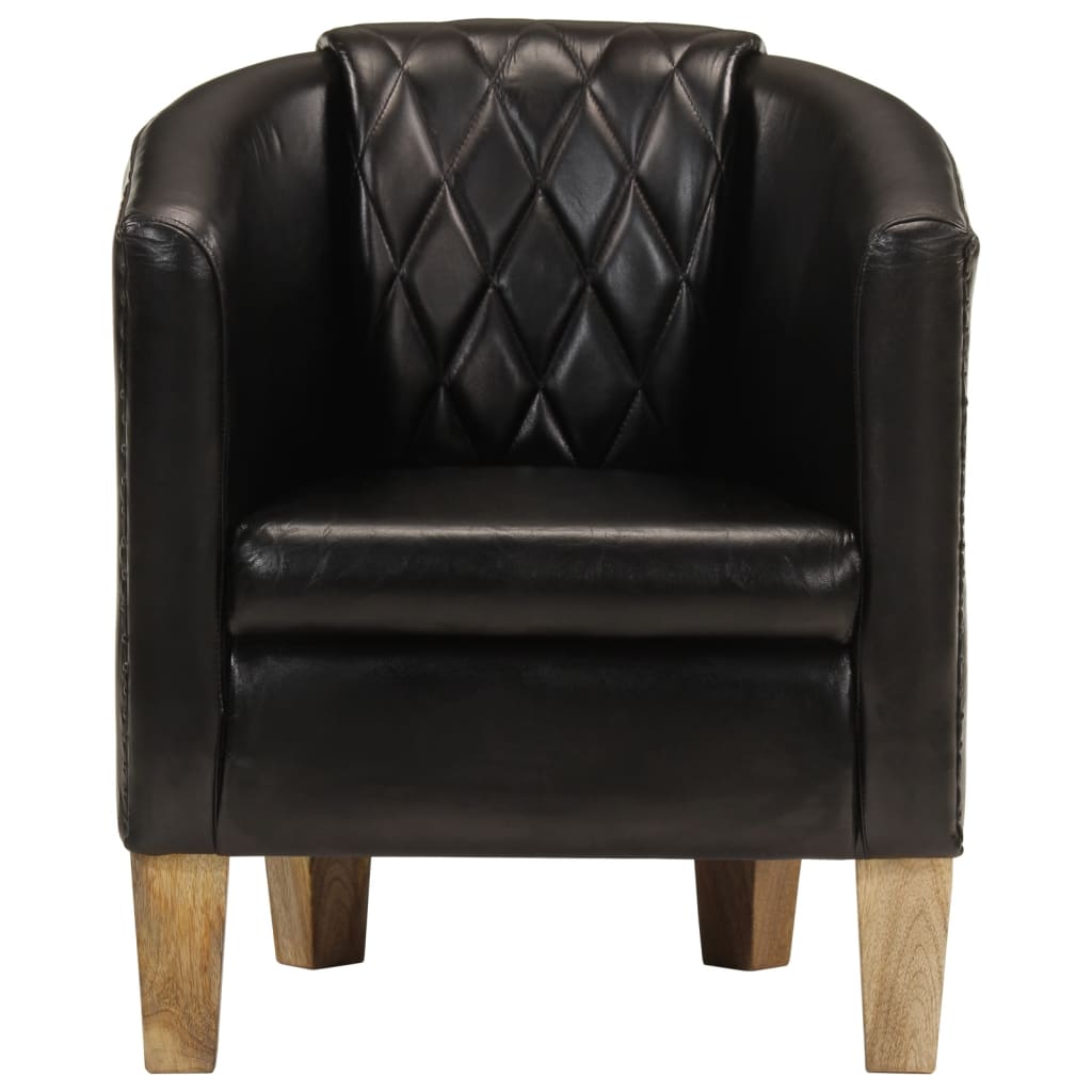 Chaise cabriolet noir cuir véritable - Xios Store SNC