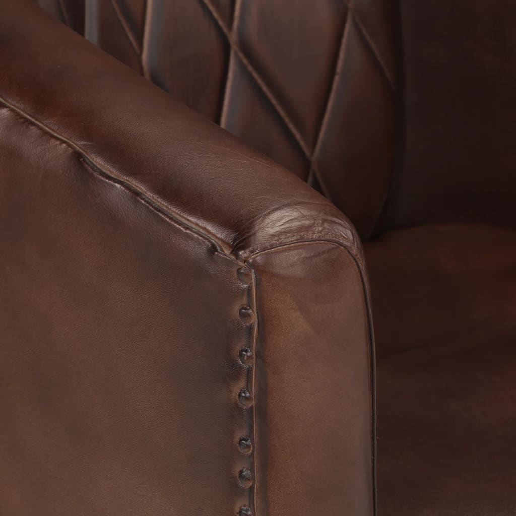 Chaise cabriolet marron clair cuir véritable Fauteuils vidaXL