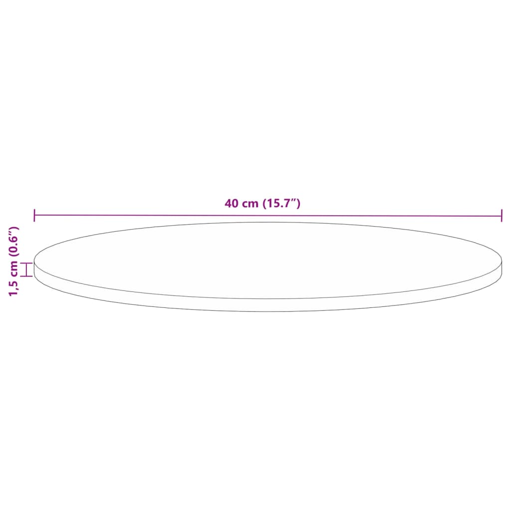 Dessus de table Ø 40x1,5 cm rond bois massif de récupération Plateaux de table vidaXL   