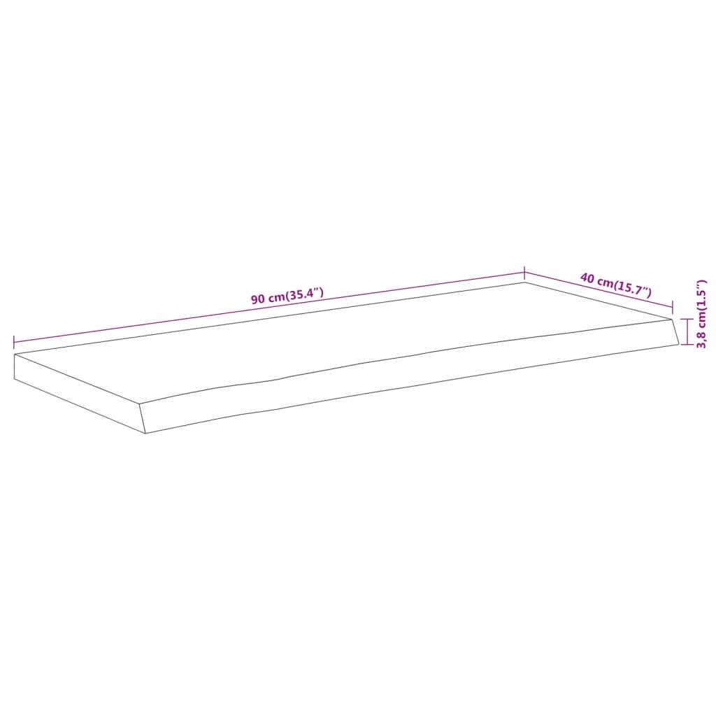 Dessus de table 90x40x3,8 cm rectangulaire bois massif acacia Plateaux de table vidaXL   