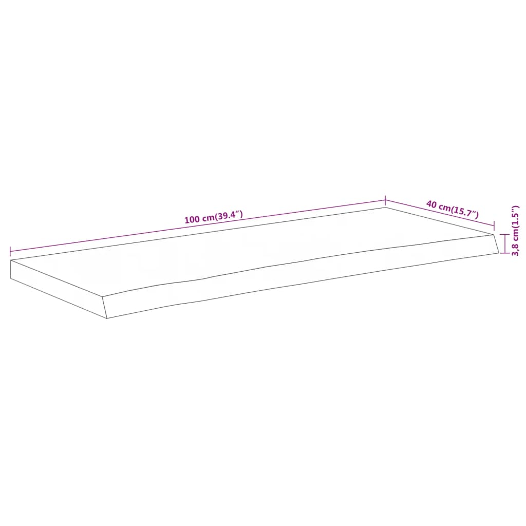 Dessus de table 100x40x3,8 cm rectangulaire bois massif acacia Plateaux de table vidaXL   